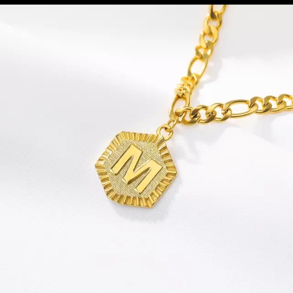 “ M “ initial Alphabet ankle anklet gold